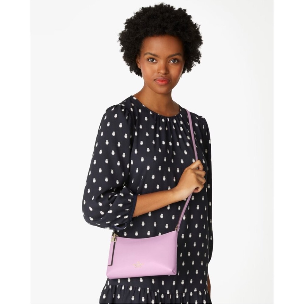 Kate Spade “Sadie” berry pink cream leather crossbody shoulder bag purse